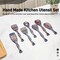 Pakkawood Wooden Cooking Utensils Set 7-Piece-Wooden Spoons for cooking, Wooden Utensil set with Ergonomic Non-Slip Handles, Heat-Resistant & Stylish Cooking Spoons, Non-Stick Spoon